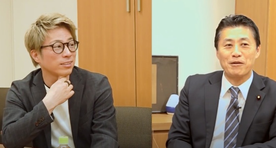 田村淳と自民党の細野豪志が対談した時のYouTube画像